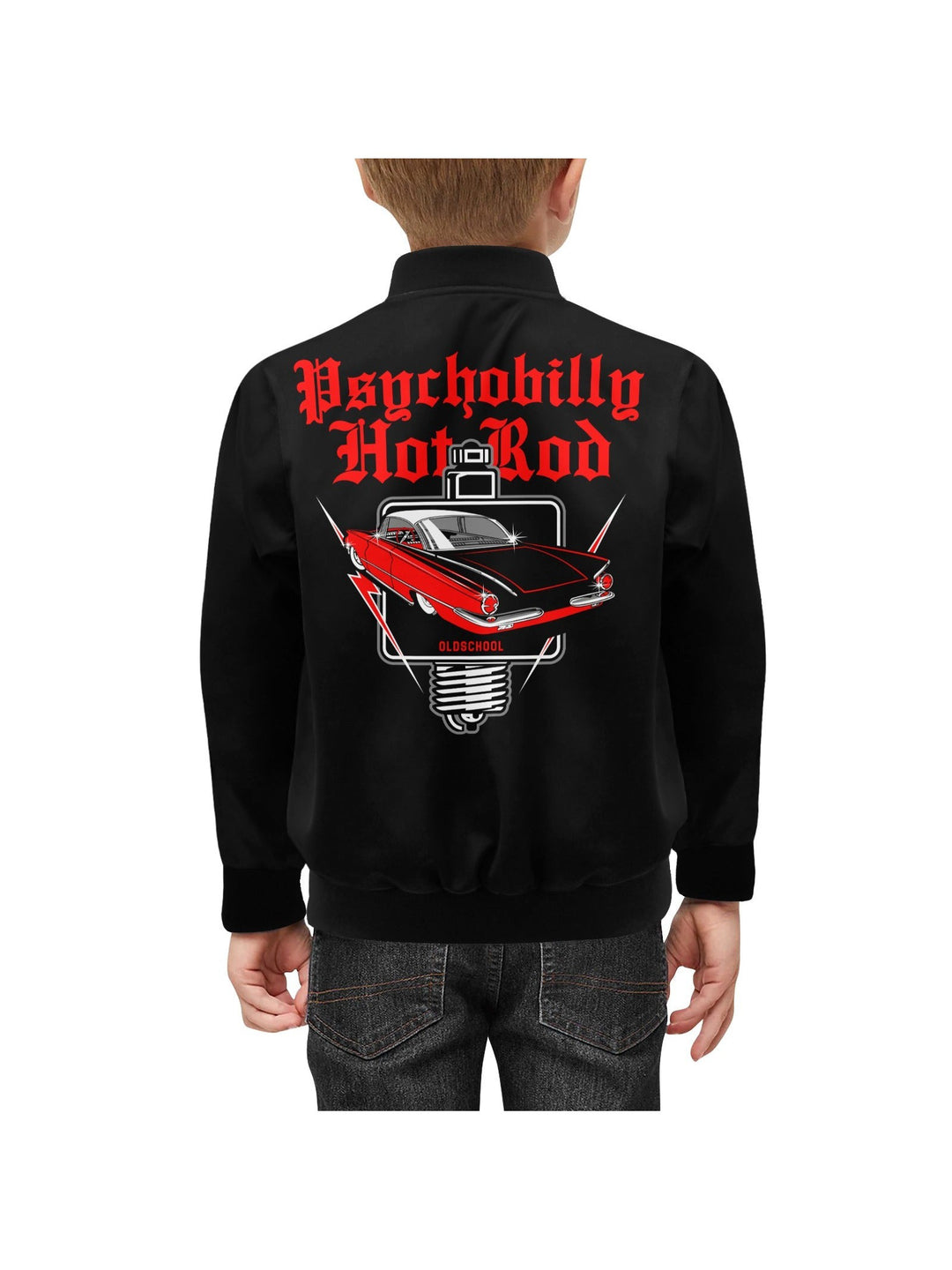 Psychobilly Hotrod Kid's Bomber Jacket With Pockets