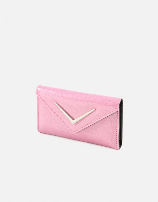 Liquorbrand Vega Pink Glitter Wallet - Retro Envelope Purse