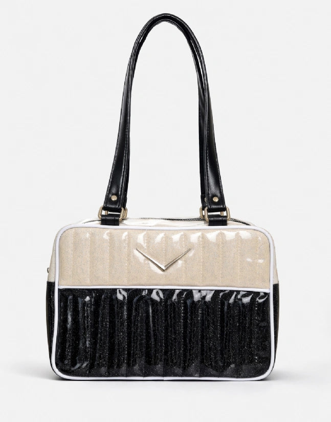 Liquorbrand Vixen Black Shoulder Bag - Retro Rockabilly Handbag