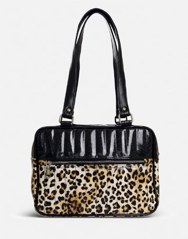 Liquorbrand Vixen Leopard Shoulder Bag - Retro Rockabilly Handbag