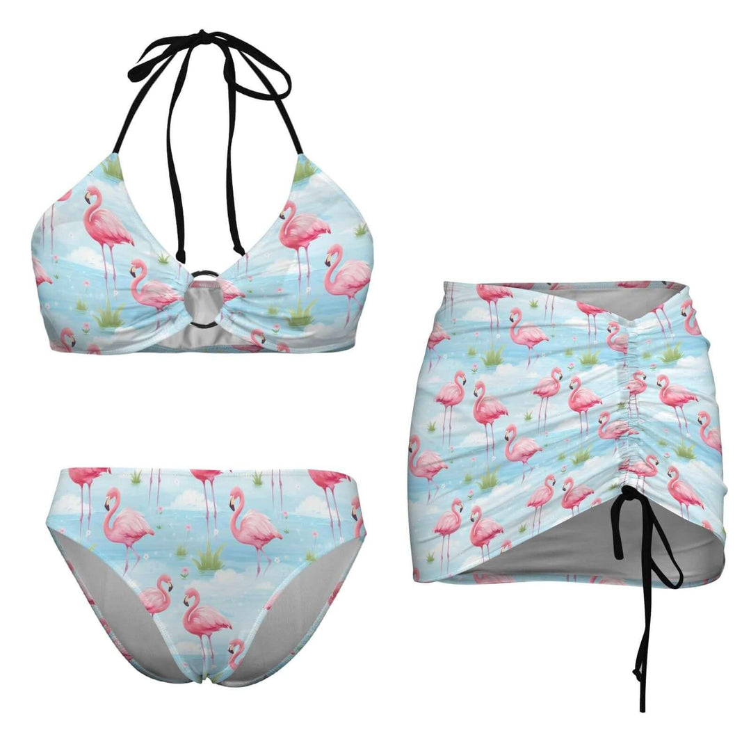 Flamingo Dreams Bikini with Skirt – Rockabilly Beach Outfit Australia
