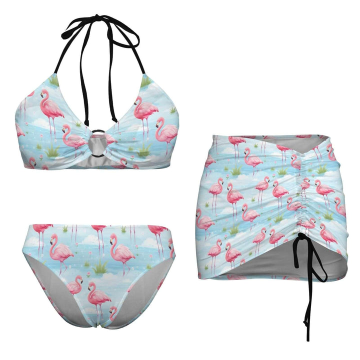 Flamingo Dreams Bikini with Skirt – Rockabilly Beach Outfit Australia
