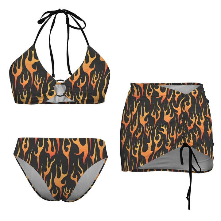 Flames Bikini with Skirt – Rockabilly Beach Outfit Australia
