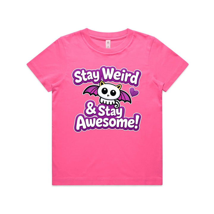 Kids Graphic T-Shirt Stay Weird – Girls Cotton Tee | As Colour Kids Shirt