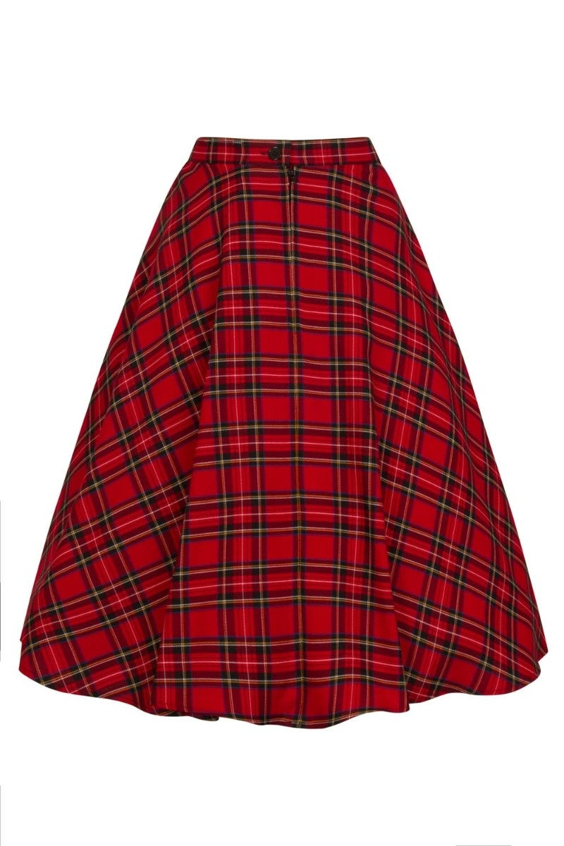 Hell Bunny Irvine 50’s Circle Skirt – Red Tartan Vintage Skirt