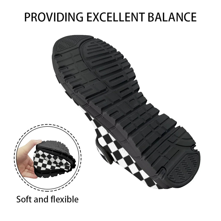 Race Flags Mary Jane Barefoot Comfort Shoes – Wide Fit & Orthotic Friendly