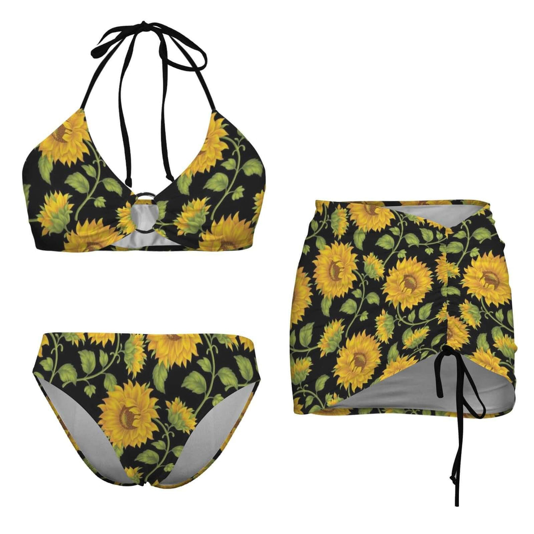 Sunflowers Bikini with Skirt – Rockabilly Beach Outfit Australia
