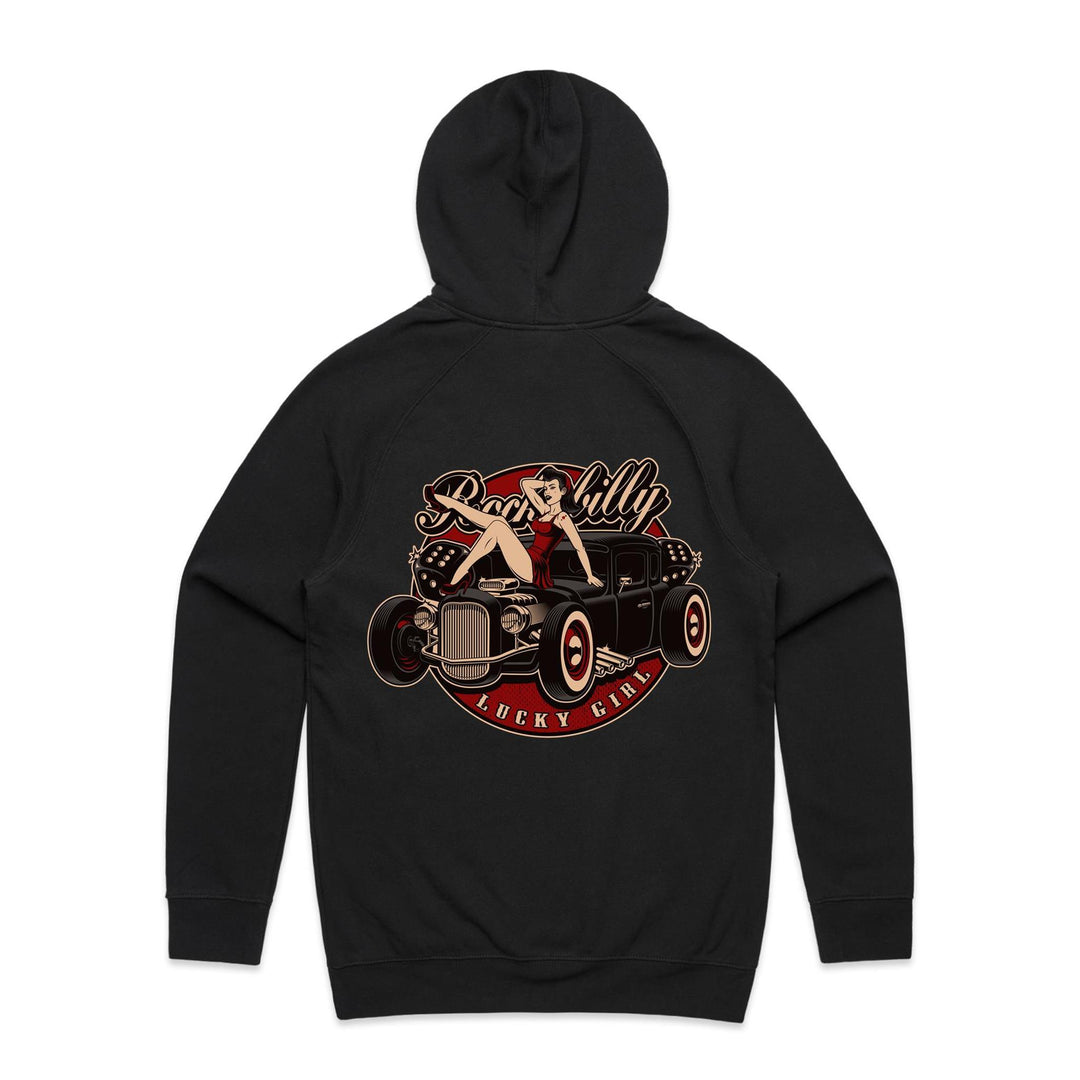 Rockabilly Lucky Girl Ladies Hoodie
