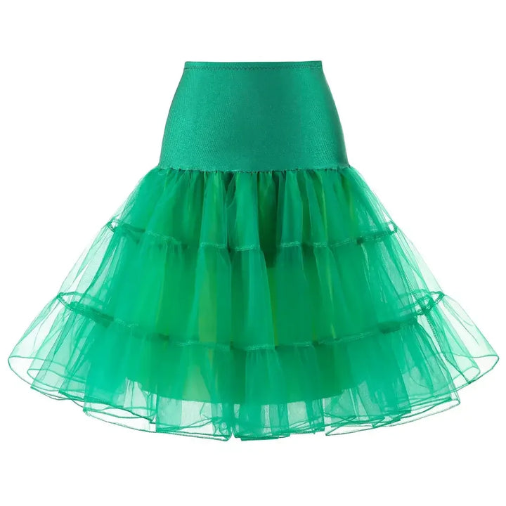 Green Petticoat 65cm - Classic Rock ’n’ Roll 3-layer crinoline underskirt for dances and vintage outfits.