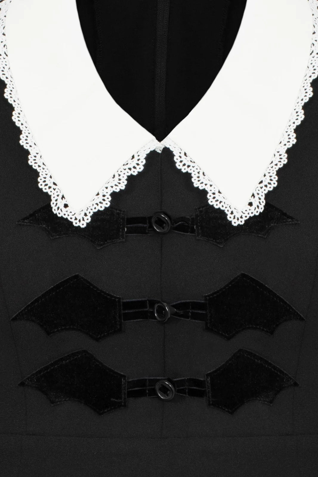 Hell Bunny Batilda Dress – Black Gothic Collar Mini Dress