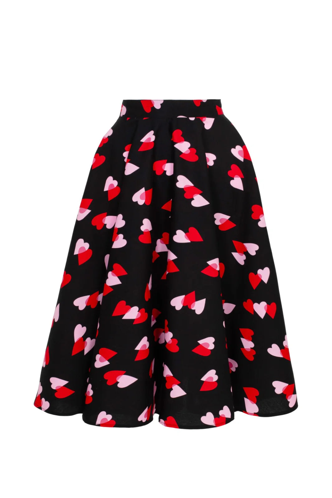 Hell Bunny Confetti Heart Circle Skirt – Black 50s Vintage Skirt