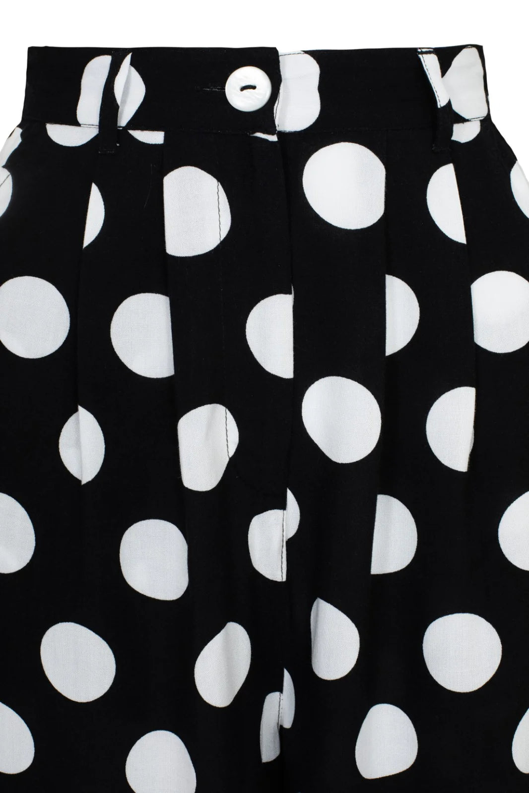 Hell Bunny Dolores Polka Dot Trousers – Black Wide Leg Crop
