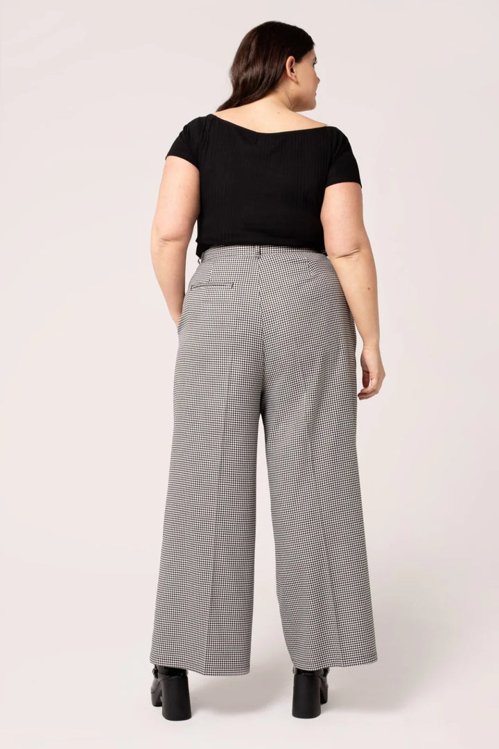 Hell Bunny Teddy Trousers – Houndstooth Wide Leg