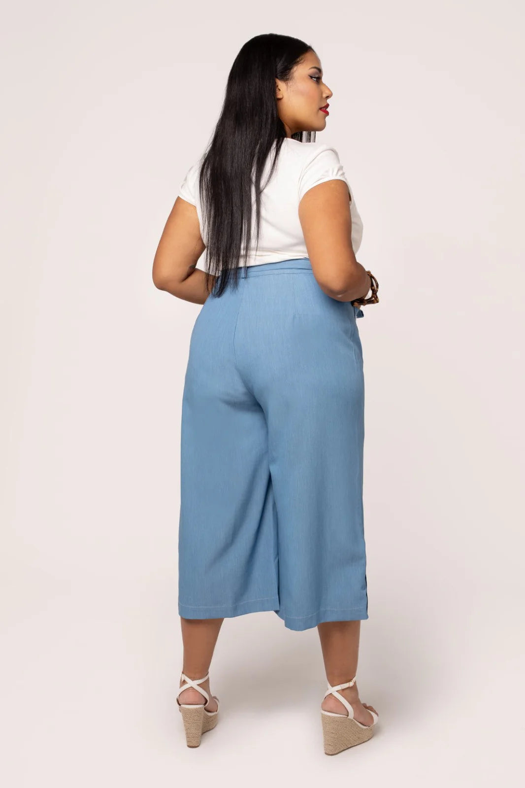 Hell Bunny Rylee Culottes – Blue Wide Leg
