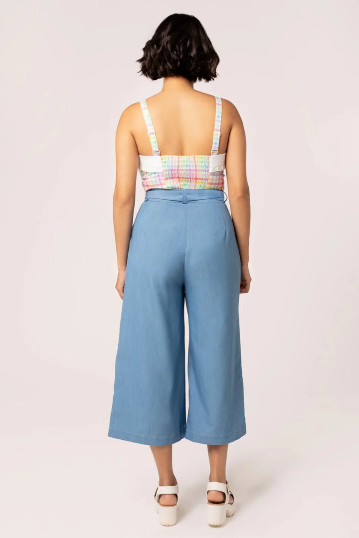 Hell Bunny Rylee Culottes – Blue Wide Leg