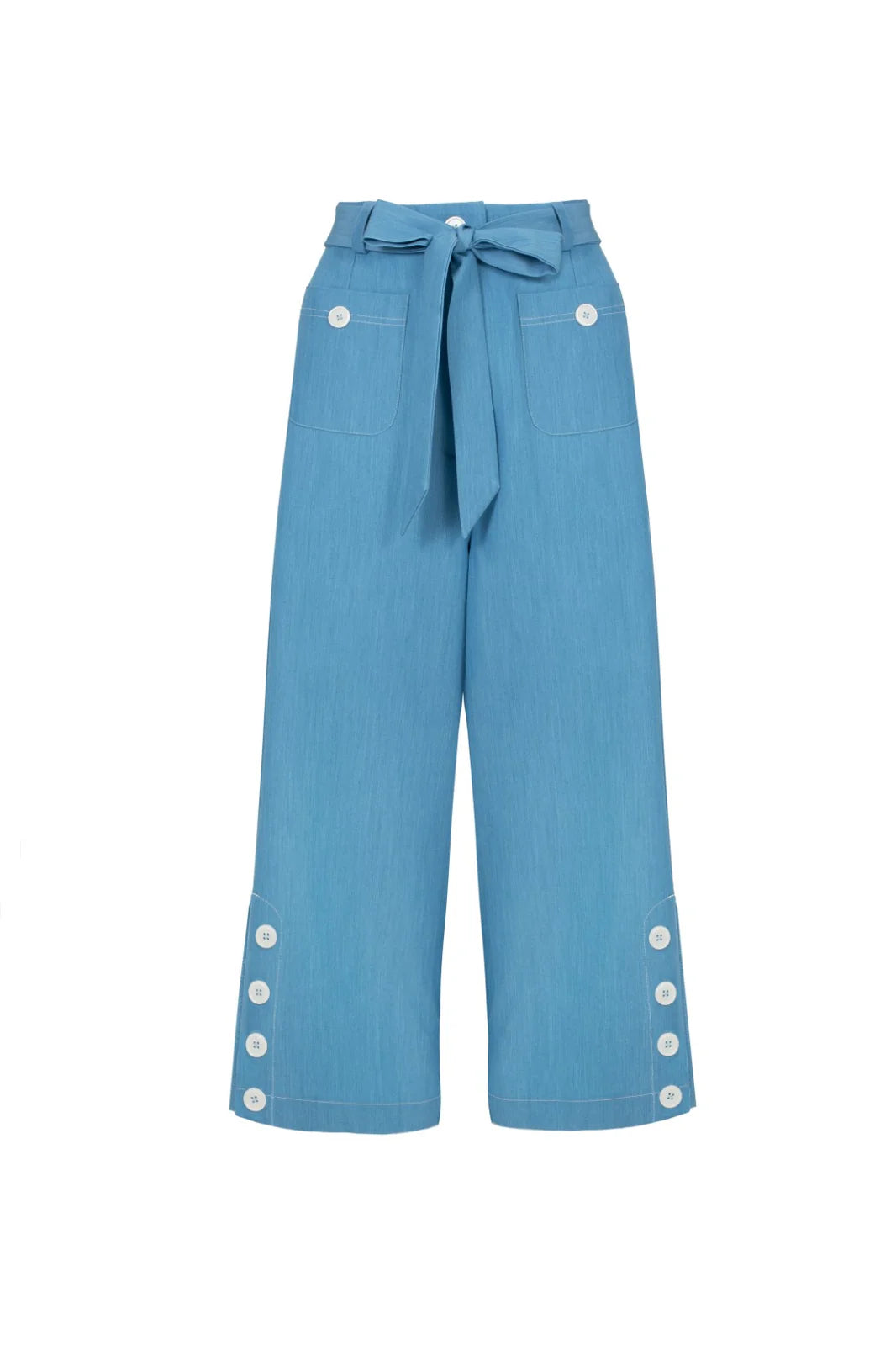 Hell Bunny Rylee Culottes – Blue Wide Leg