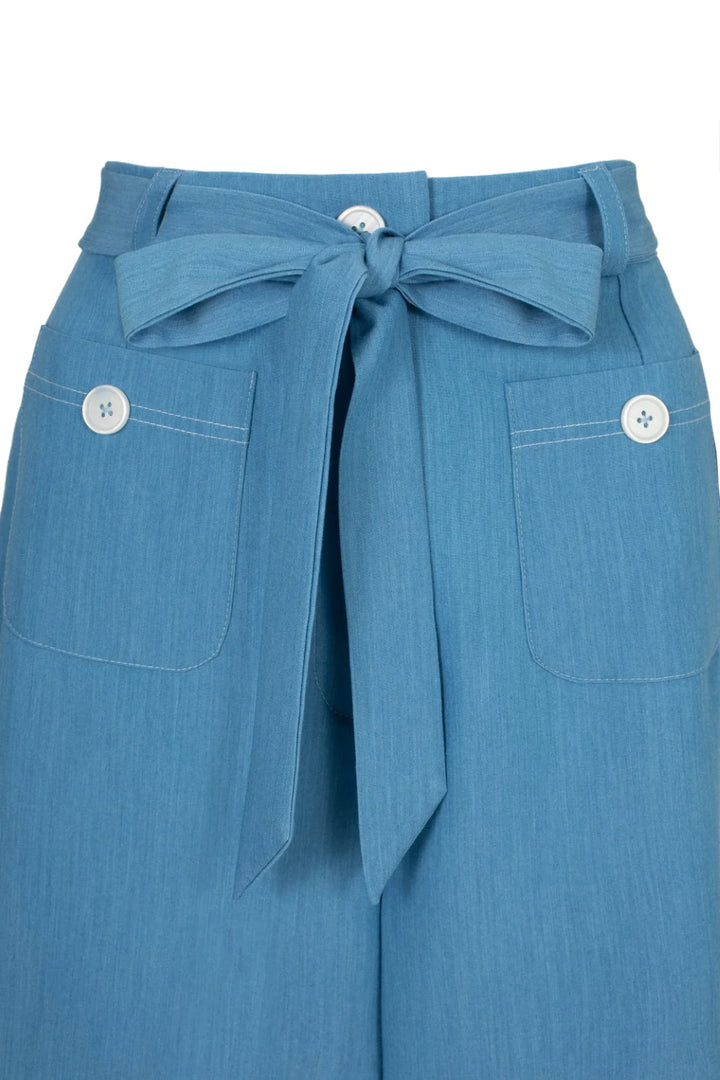 Hell Bunny Rylee Culottes – Blue Wide Leg