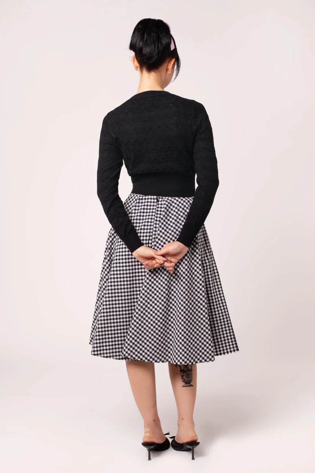 Hell Bunny Mel Gingham Circle Skirt – Black & White 50s Vintage Skirt
