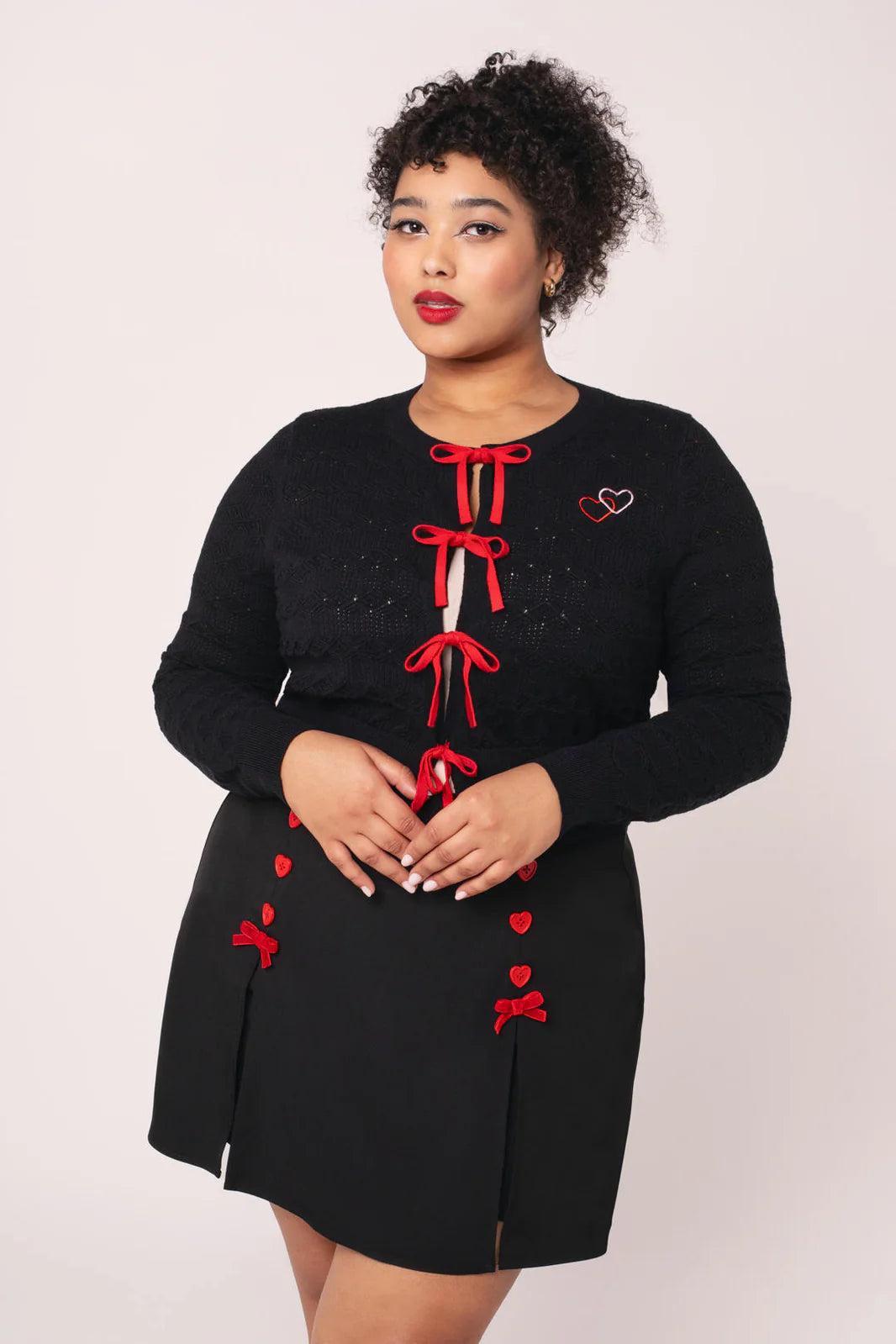 Hell Bunny Lucie Heart Bow Cardigan