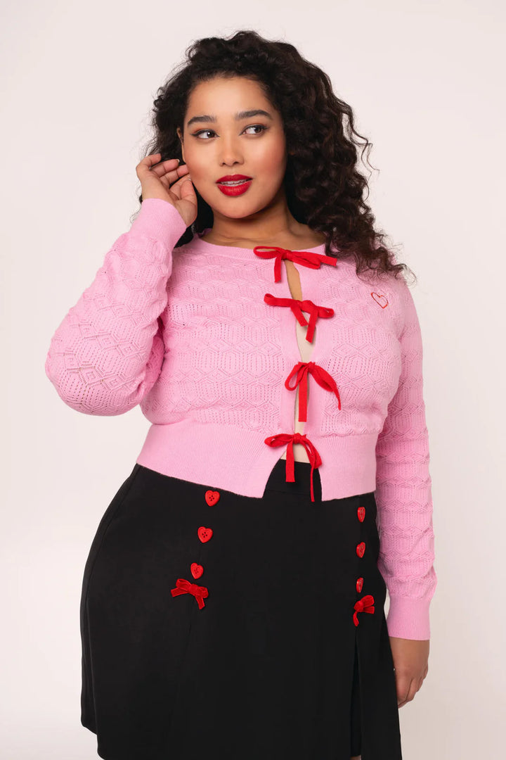 Hell Bunny Lucie Heart Bow Cardigan