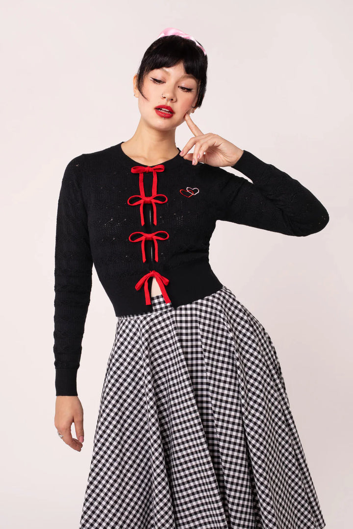 Hell Bunny Lucie Heart Bow Cardigan