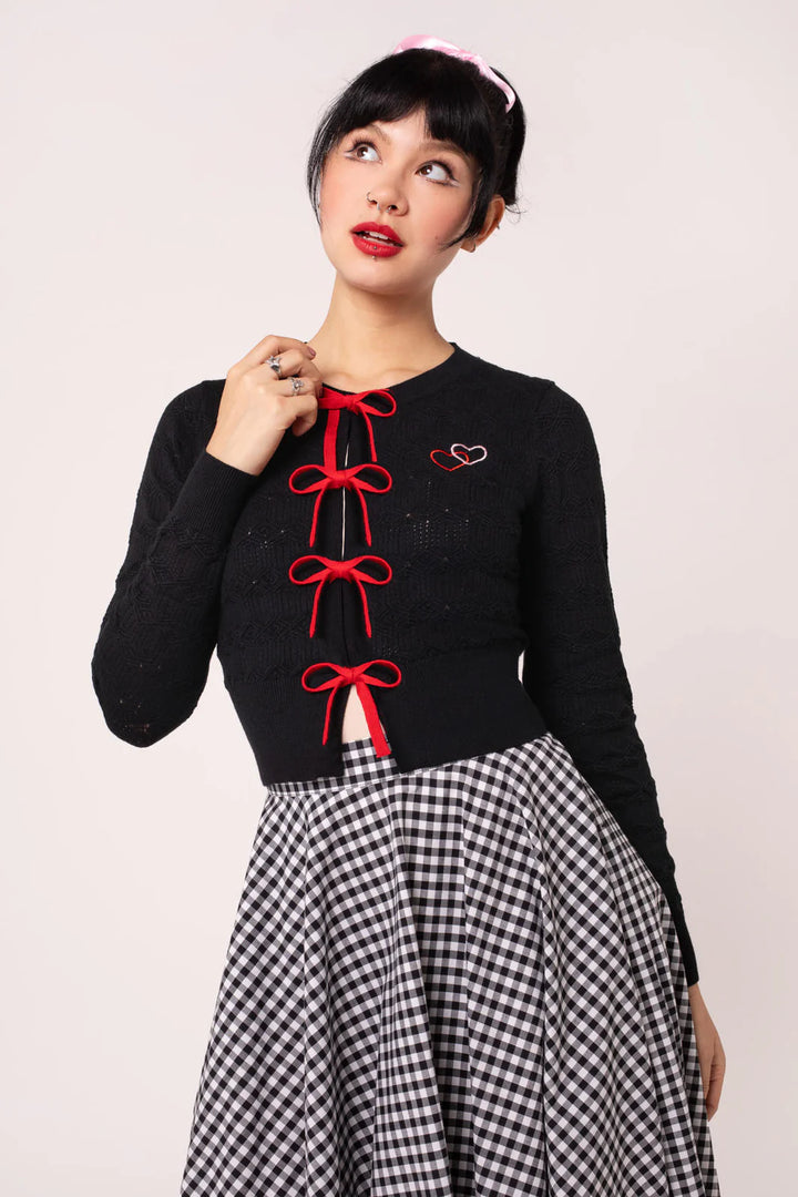 Hell Bunny Lucie Heart Bow Cardigan