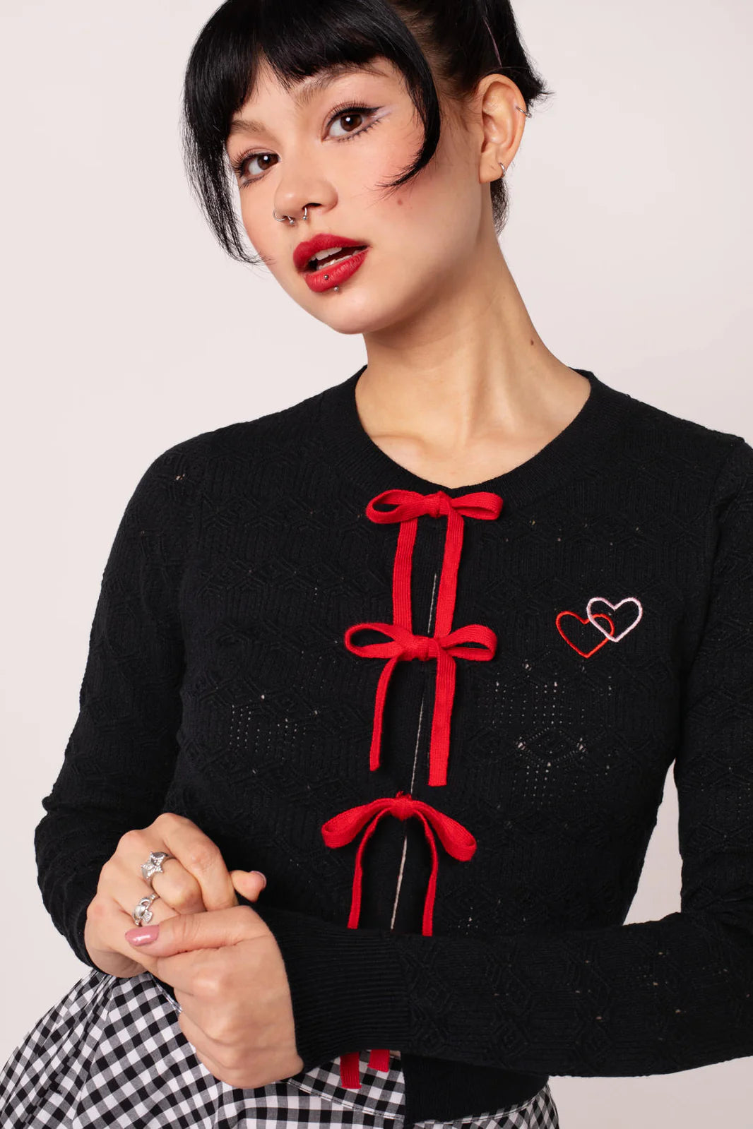 Hell Bunny Lucie Heart Bow Cardigan