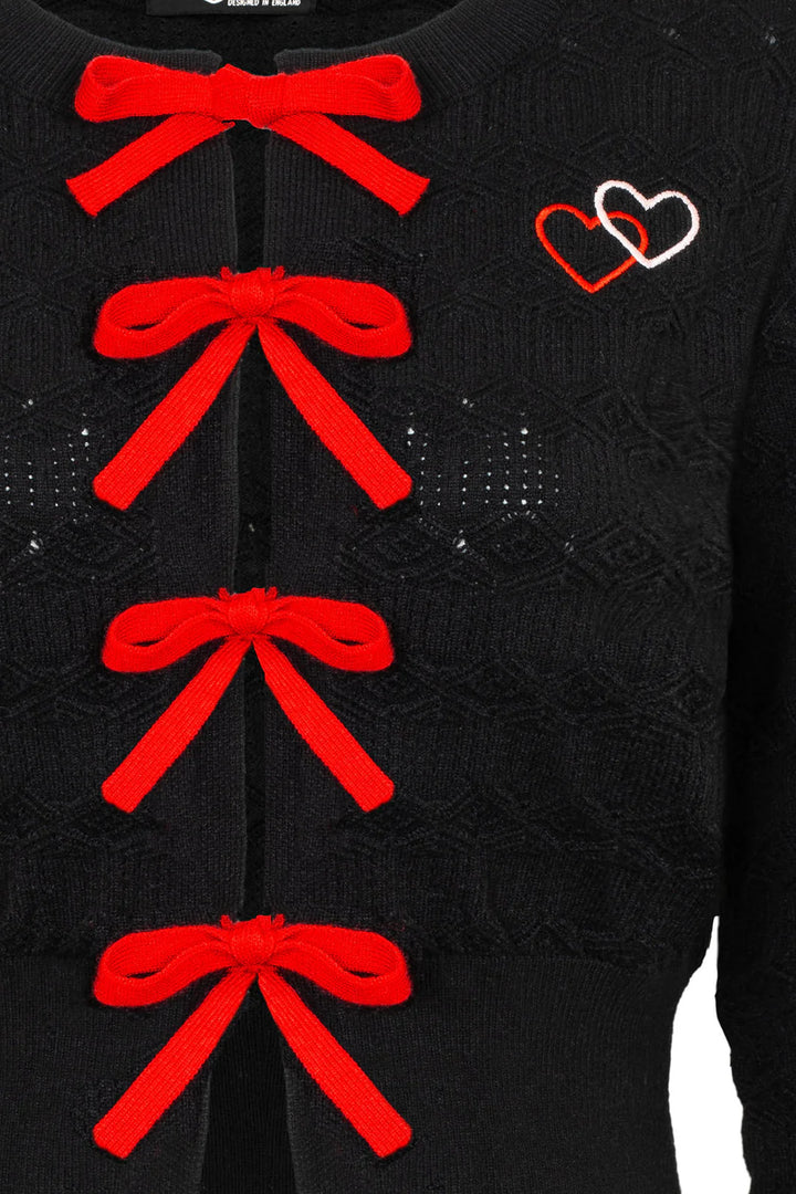 Hell Bunny Lucie Heart Bow Cardigan