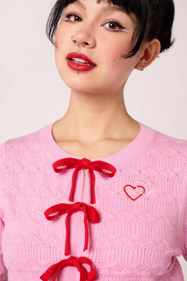 Hell Bunny Lucie Heart Bow Cardigan