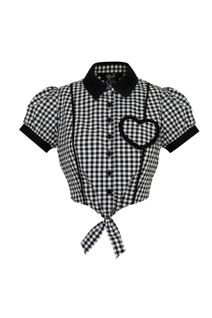 Hell Bunny Mel Gingham Heart Blouse