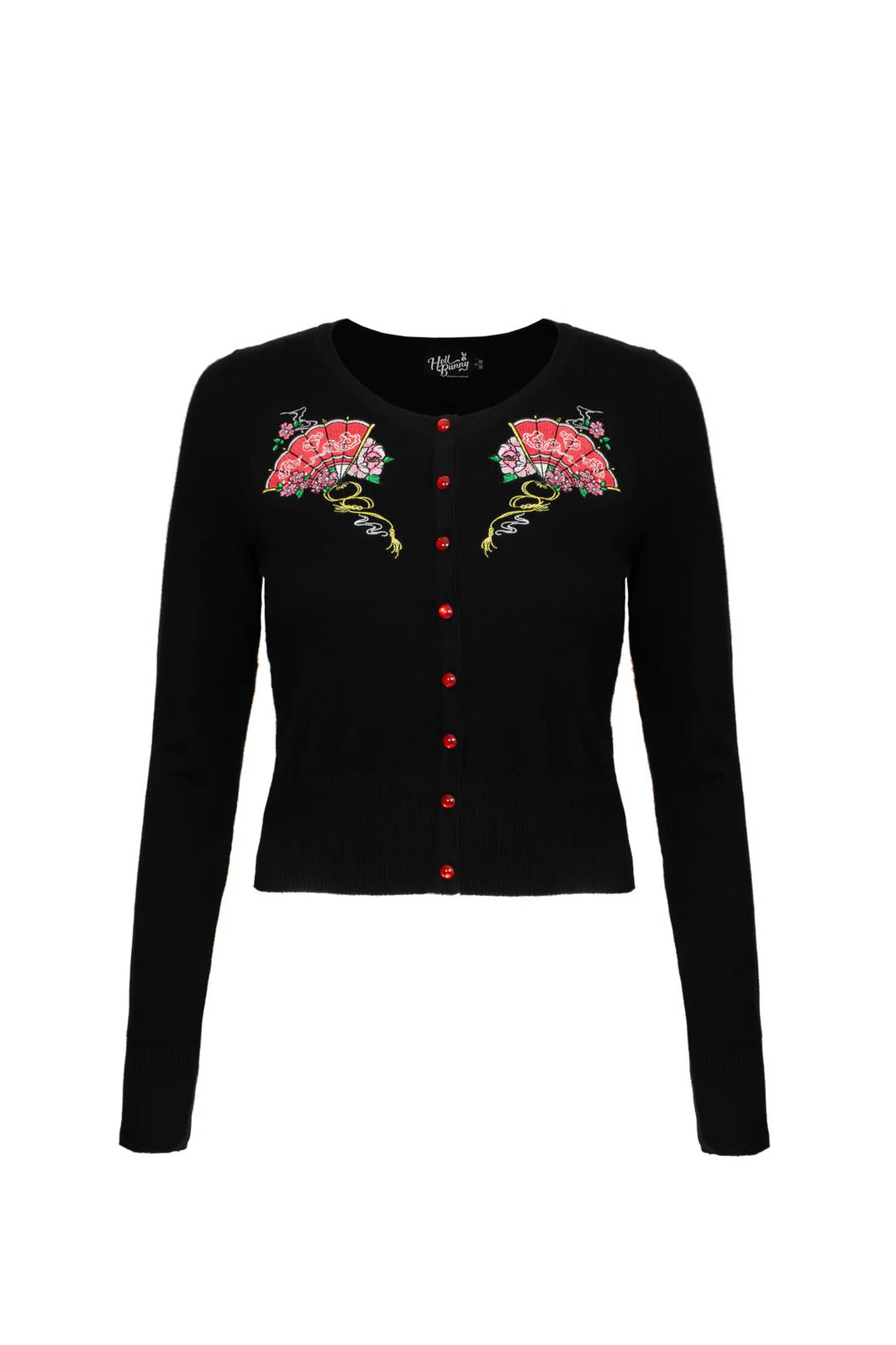 Yuna Black Embroidered Fan Cardigan