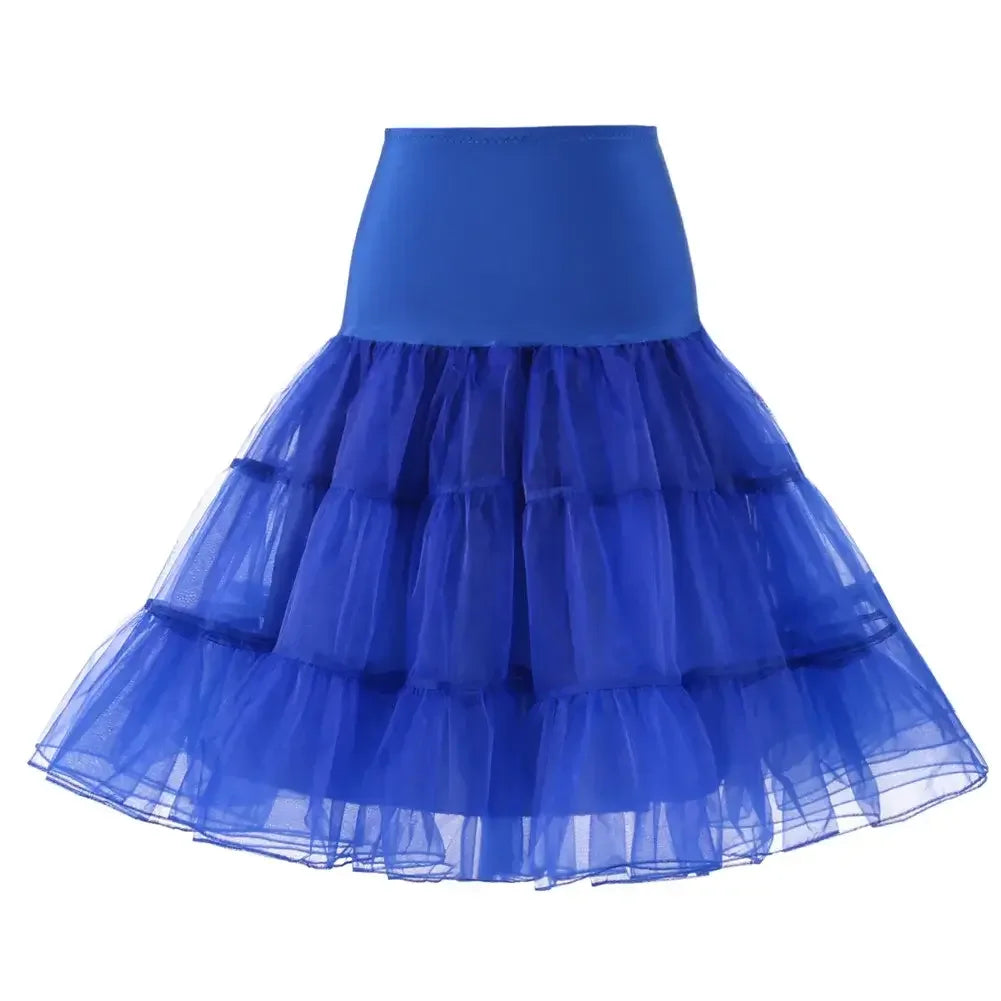 Royal Blue Petticoat 65cm - Classic 3-layer crinoline underskirt for rock n roll and vintage outfits.