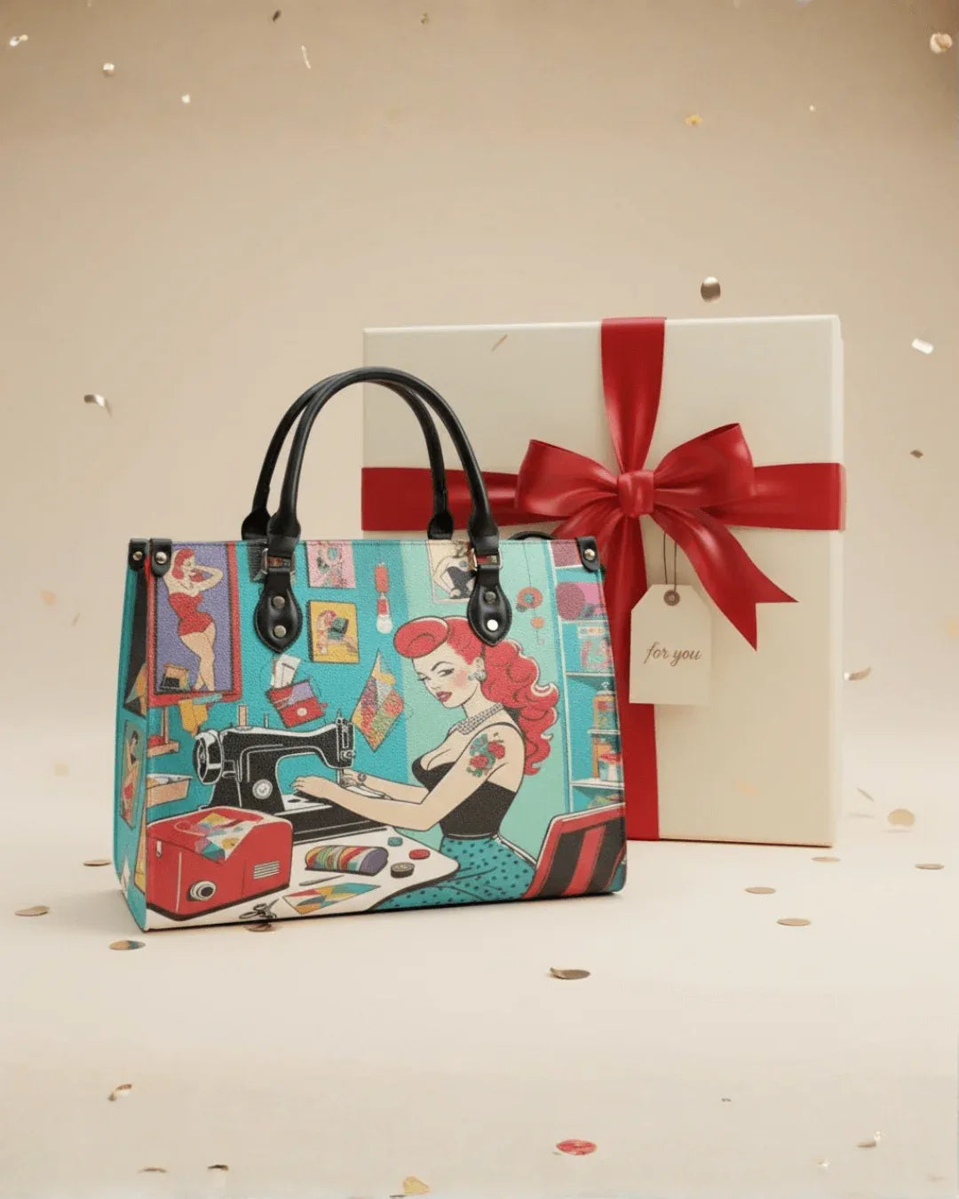 Sewing Scarlett Handbag Pop Art Retro Pin-Up Style