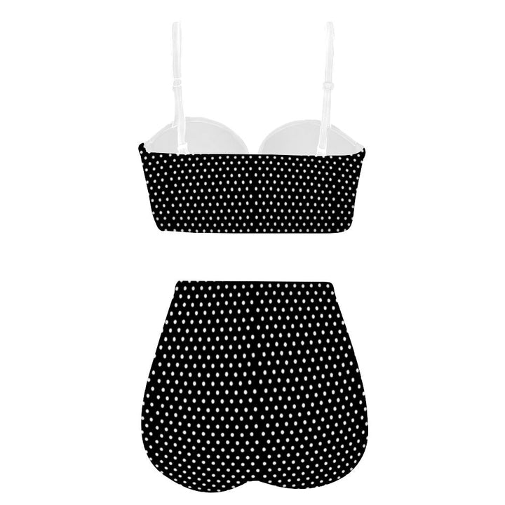 Black Polka Dot High Waist Retro Bikini