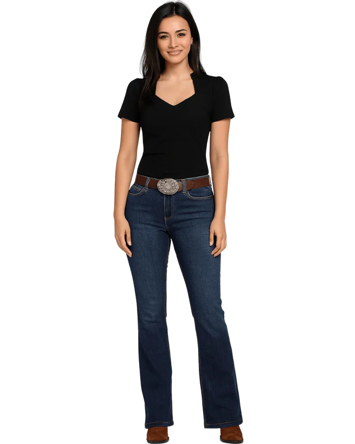 Bridget Retro Top – Vintage Pin-Up Black Blouse