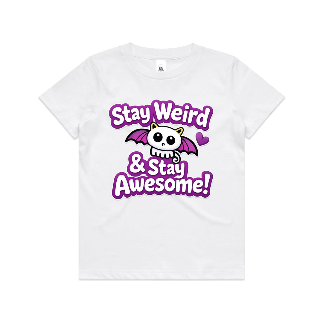 Kids Graphic T-Shirt Stay Weird – Girls Cotton Tee | As Colour Kids Shirt