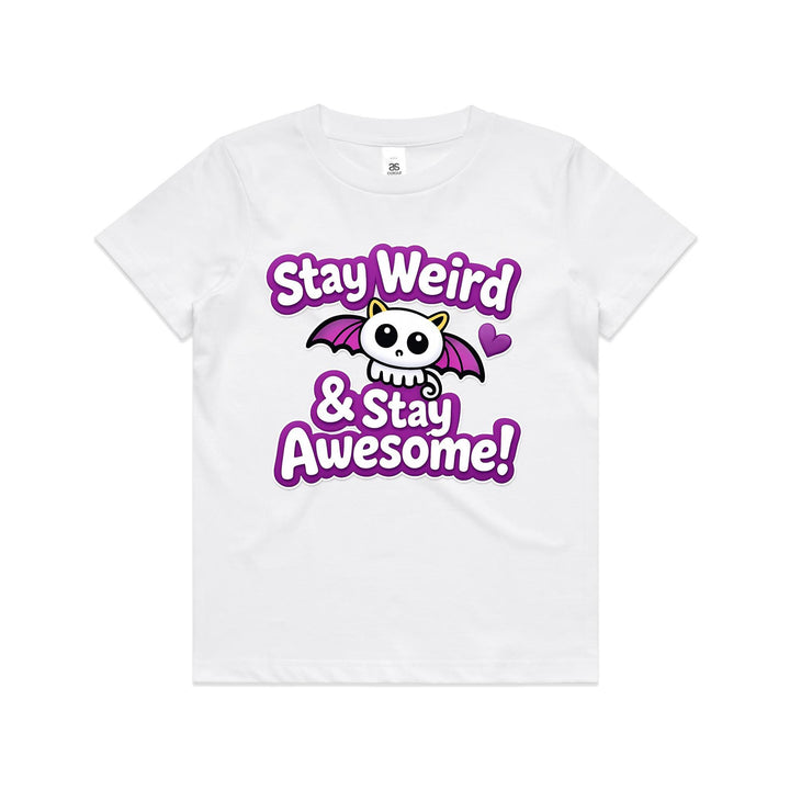 Kids Graphic T-Shirt Stay Weird – Girls Cotton Tee | As Colour Kids Shirt