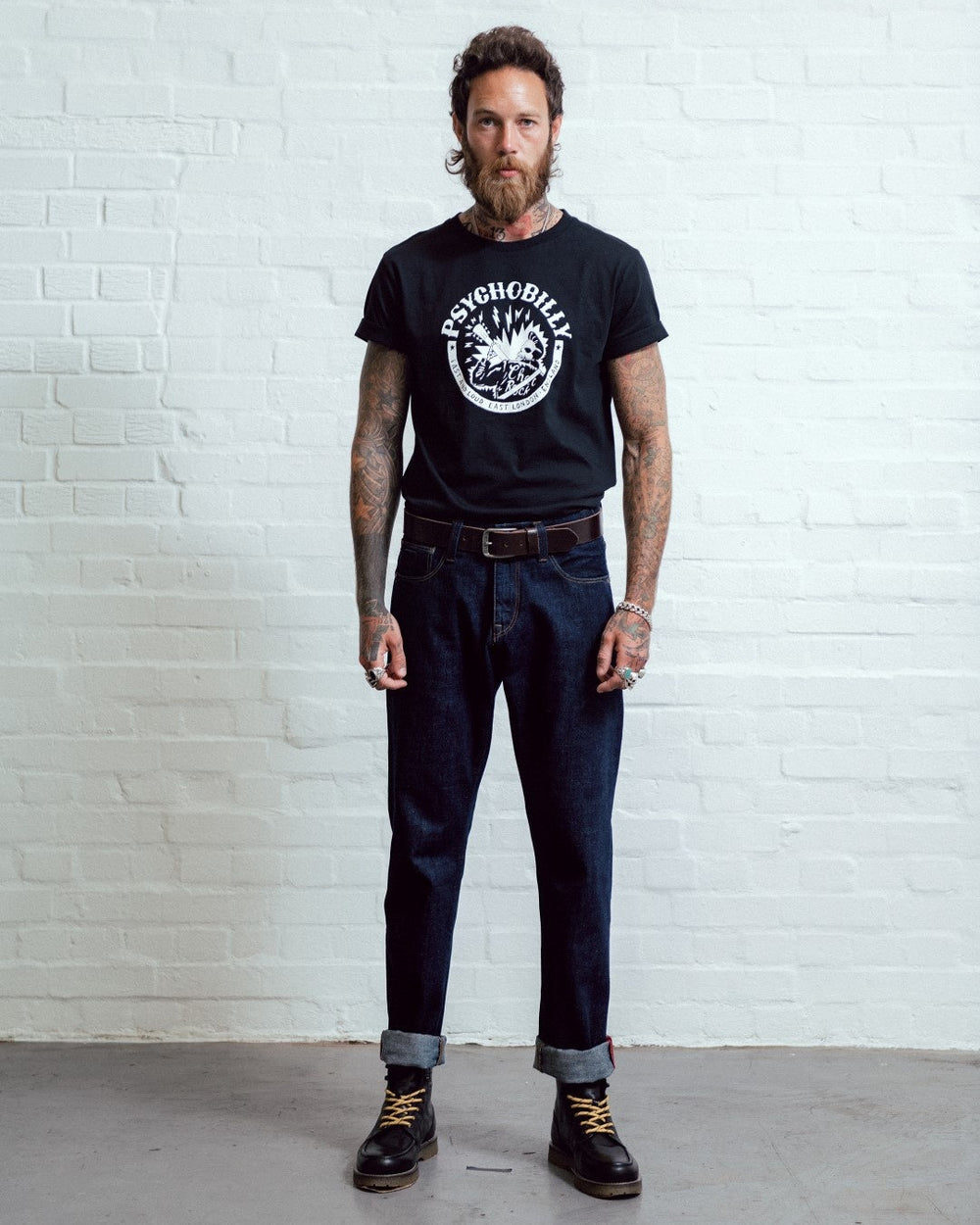 Chet Rock Tokyo jeans in dark indigo rinse wash denim with comfort fit and statement back pocket detail