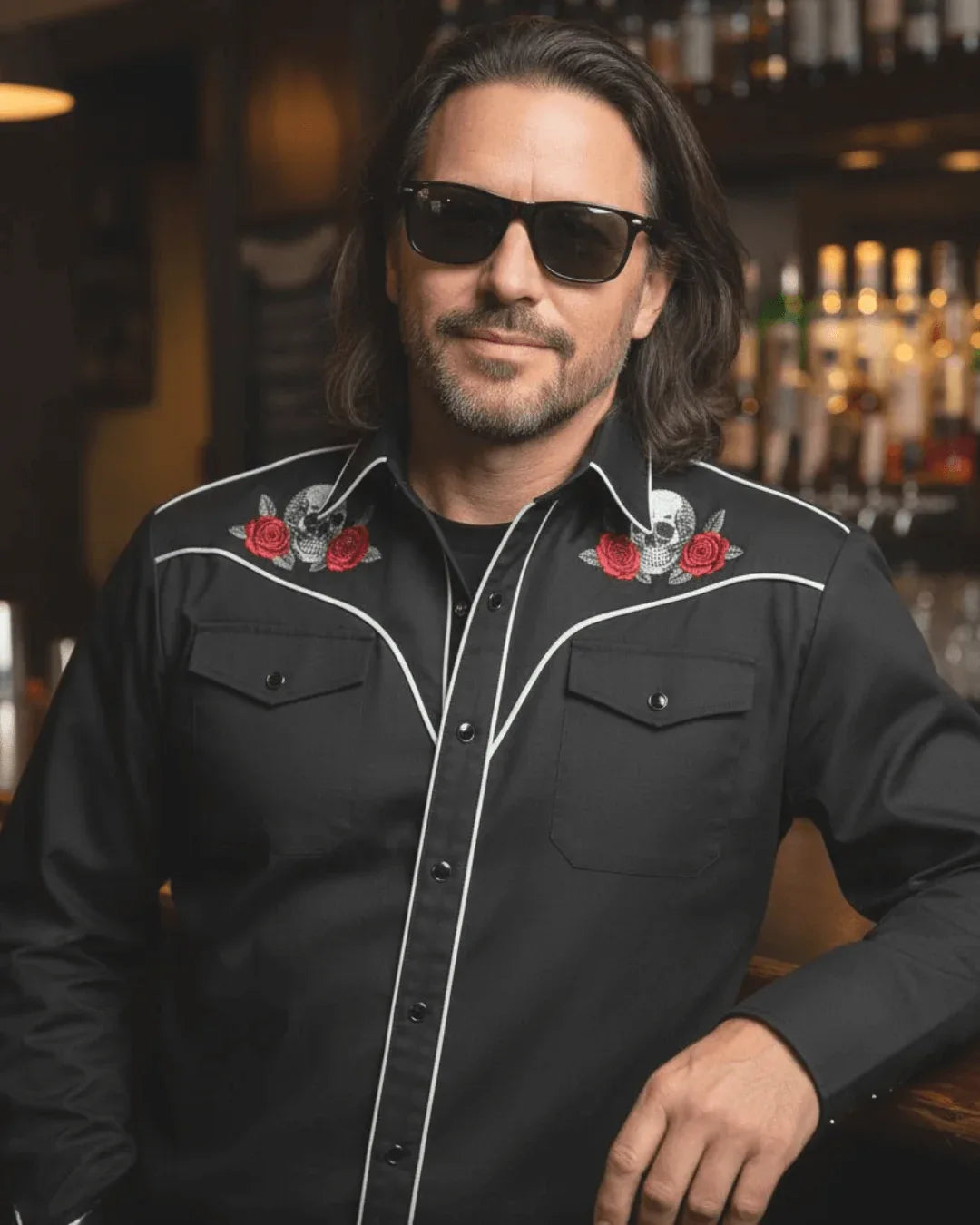 Skull & Roses Western Shirt – Men's Rockabilly