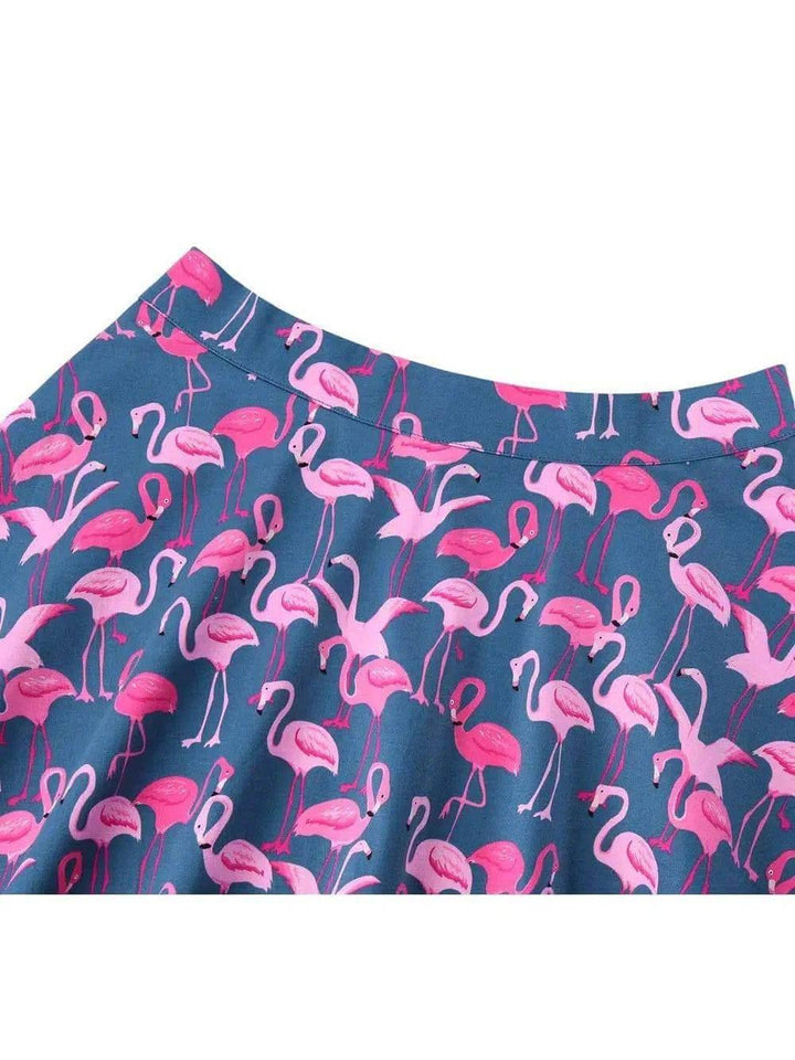 Flamingo Flared Skirt - Poison Arrow Retro