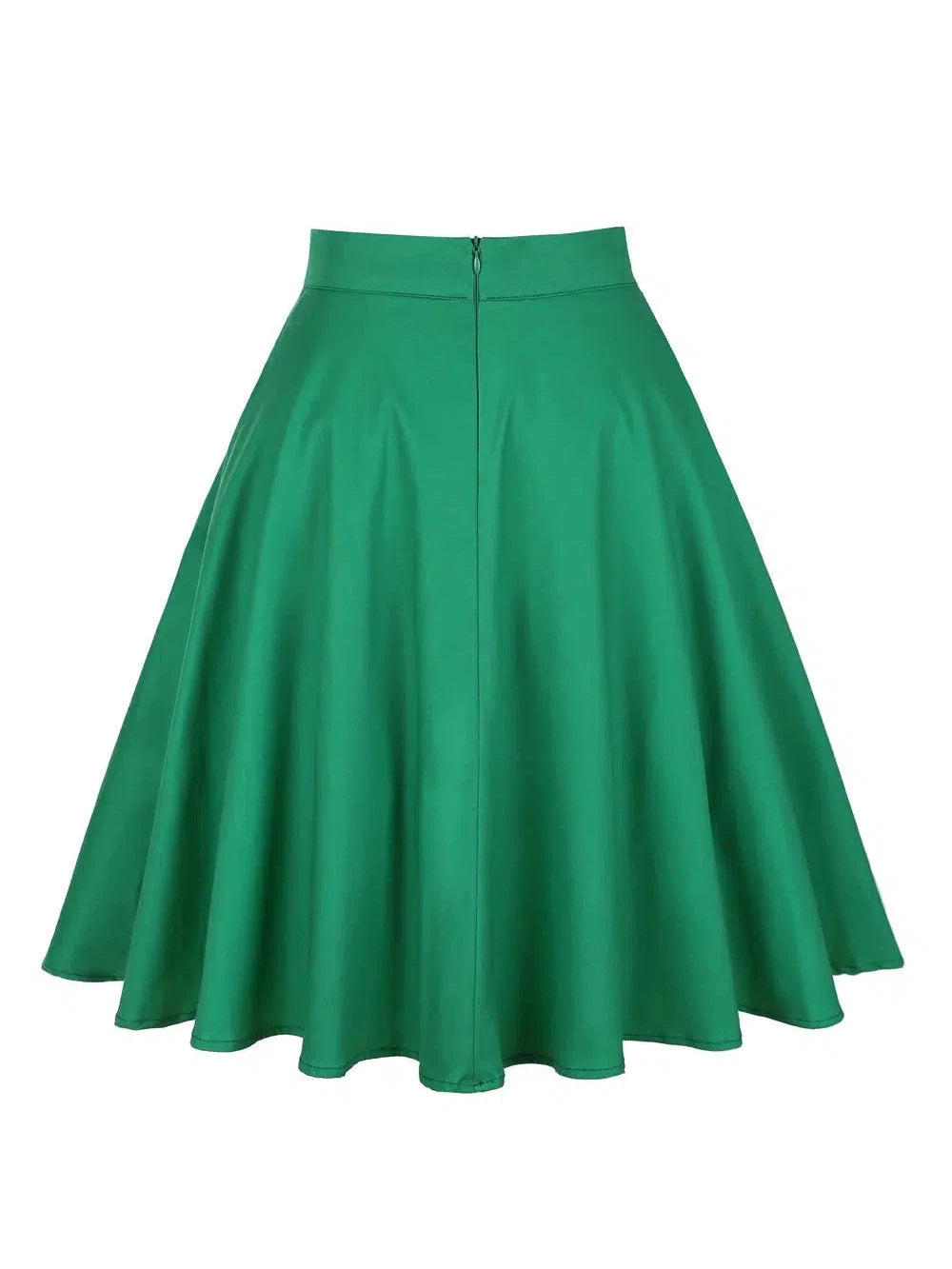 Green Flared Skirt