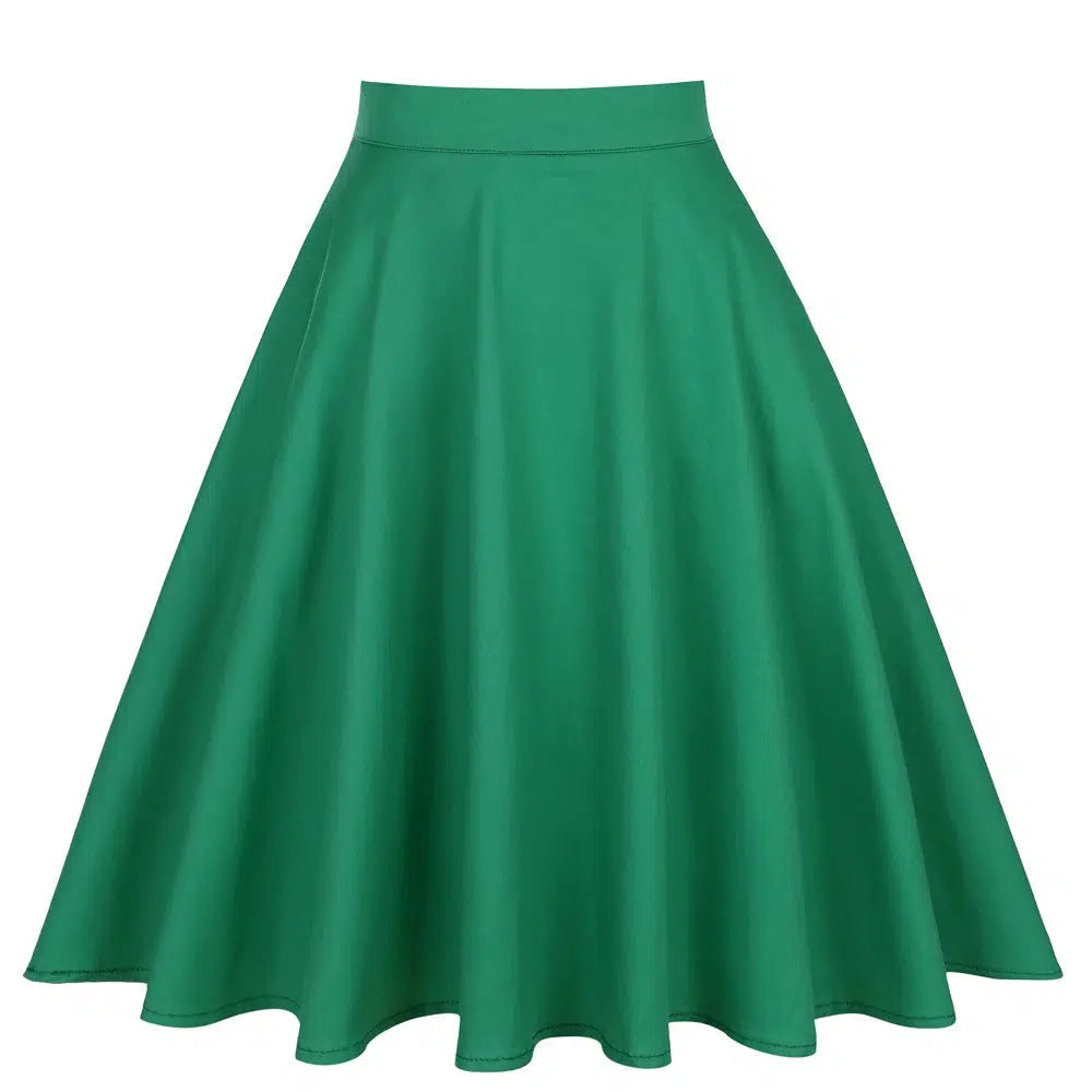 Green Flared Skirt