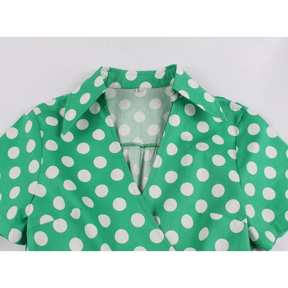 Green Polka Dot 50's Dress