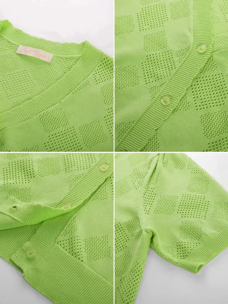 Green Vintage Short Sleeved Cardigan