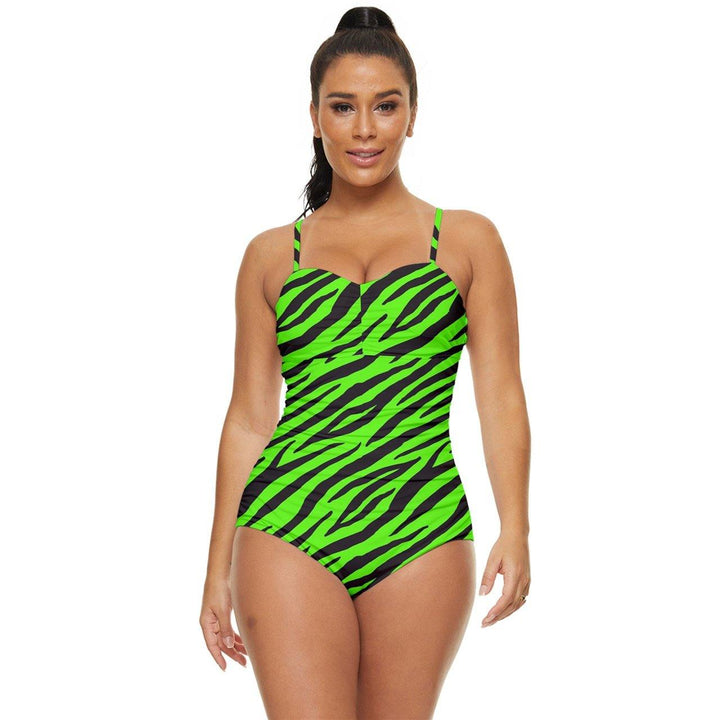 GREEN ZEBRA Retro Full Coverage Swimsuit