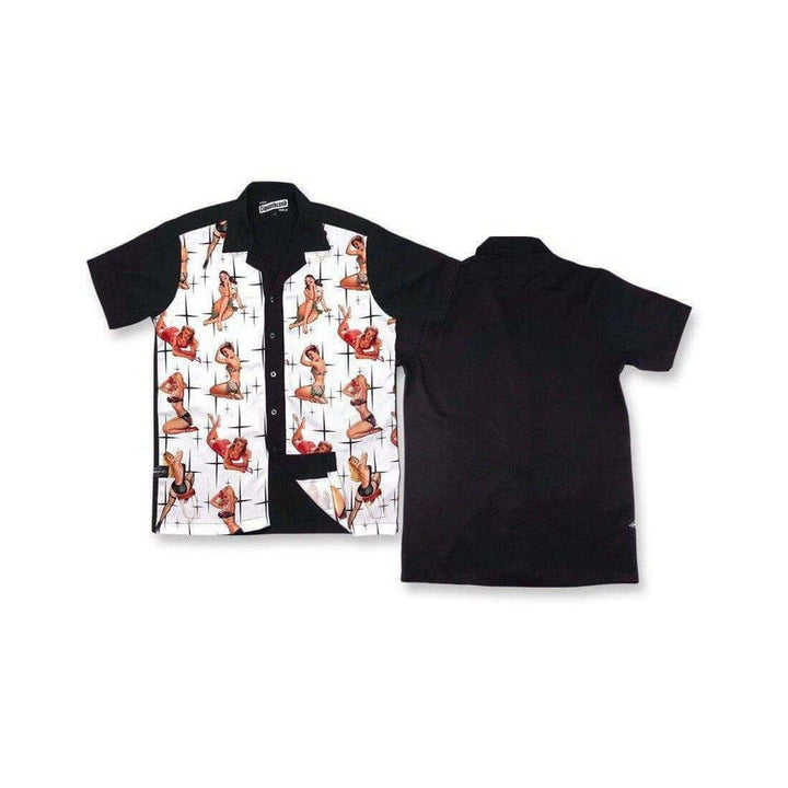 Liquorbrand vixen white bowling shirt – liquorbrand mens button ups for men Australia – side view