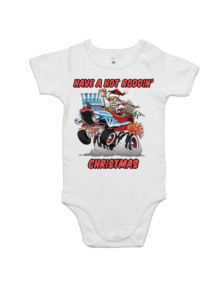 HOT RODDIN' CHRISTMAS - Baby Onesie Romper - Poison Arrow Retro