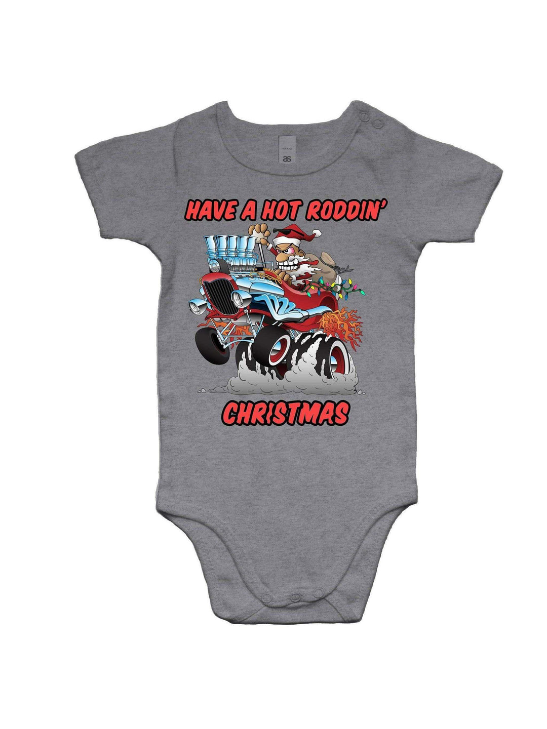 Hot roddin' christmas baby onesie romper – hot babies for kids Australia – back view