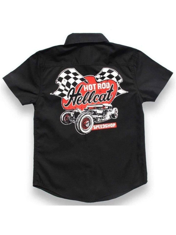 Hotrod hellcat speedshop kids workshirt – hotrod for kids Australia