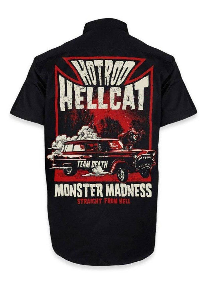 Hotrod hellcat button up monster madness – hotrod mens button ups for men Australia